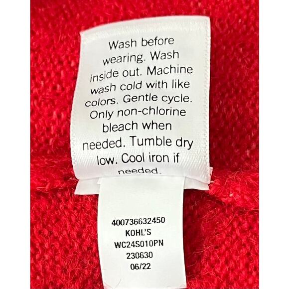 CROFT & BARROW LONG SLEEVE PULL-OVER ROUND NECK SWEATER, WOMENS, 0X (14W), RED - Picture 12 of 12